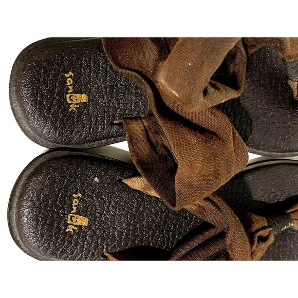 Sanuk Womens Size 9 Brown Yoga Sling Sandals Made In China - Picture 3 of 7